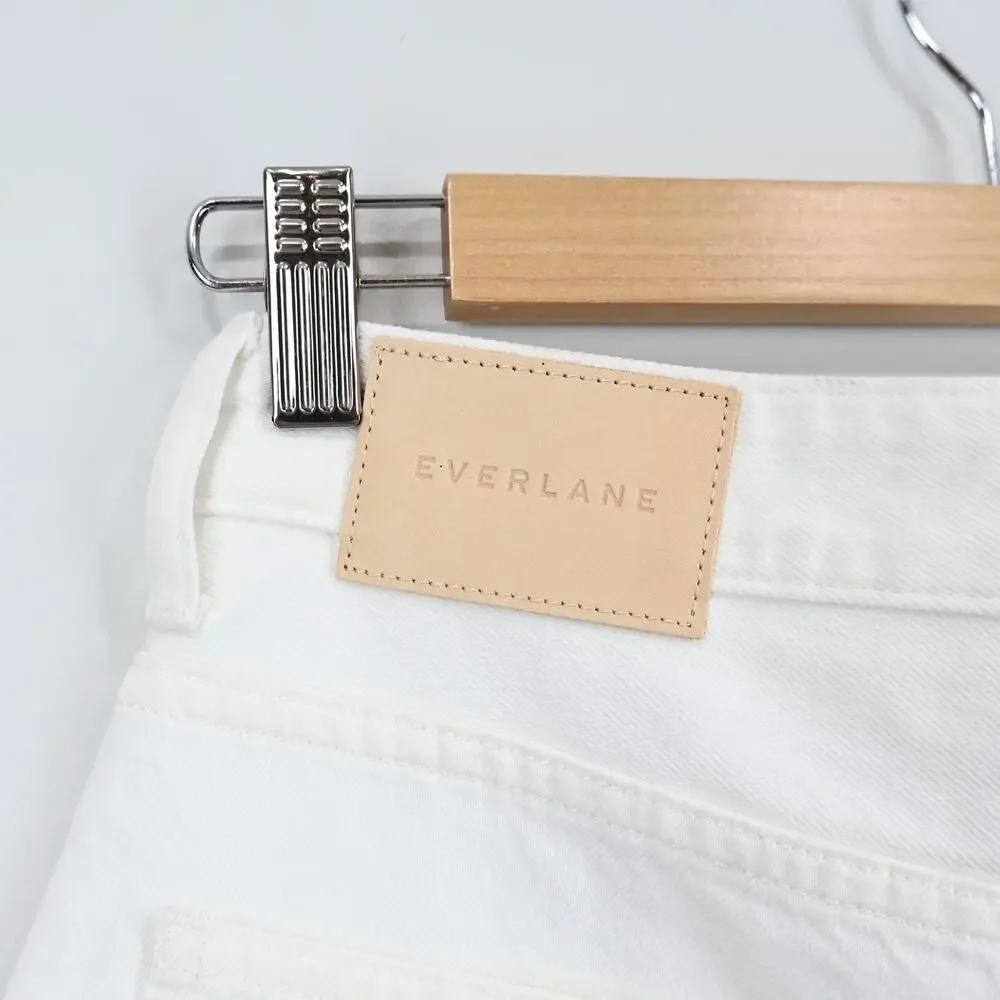 Everlane White High-Rise Denim Shorts